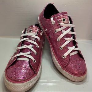 Converse all star galaxy glimmer sparkle pink sneaker shoes low top juniors 3